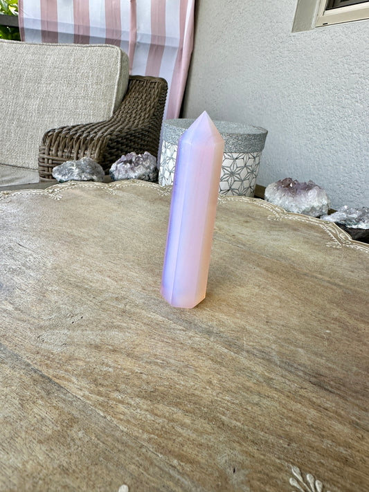 Gorgeous Pink Opalite Tower for Energy Healing & Meditation - Enhance Your Space with Radiant Crystal Decor, Perfect Gift for Crystal Lovers