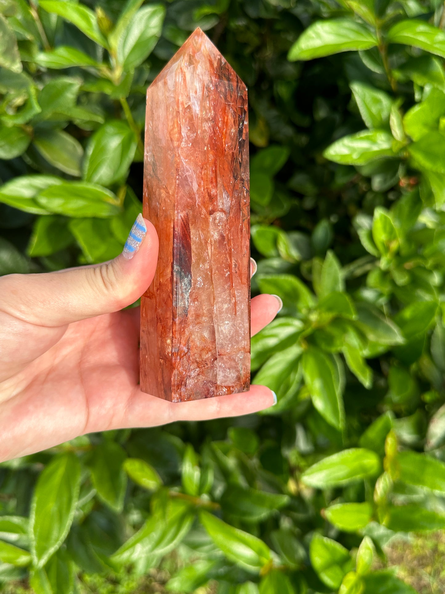 Stunning Fire Quartz Tower for Energy and Creativity Boost - Enhance Your Living Space with Vibrant Gemstone, Ideal for Collectors and Healers