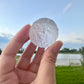 Selenite Moon with Craters, Healing Crystal Moon Decor, Unique Selenite Sculpture, Spiritual Gift for Crystal Lovers, Lunar Decor