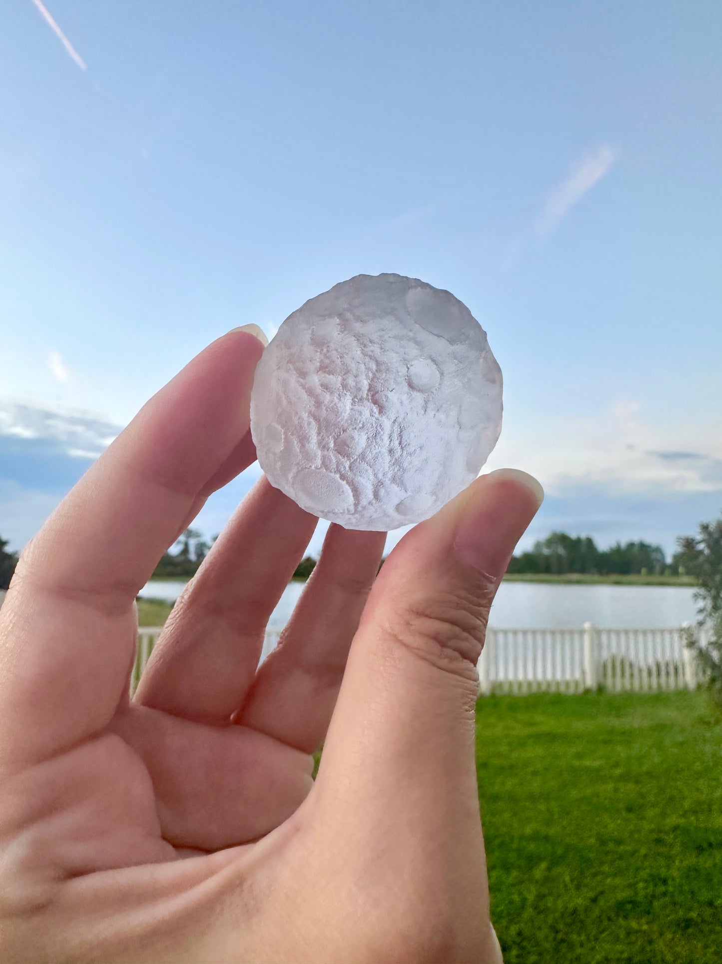 Selenite Moon with Craters, Healing Crystal Moon Decor, Unique Selenite Sculpture, Spiritual Gift for Crystal Lovers, Lunar Decor