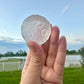 Selenite Moon with Craters, Healing Crystal Moon Decor, Unique Selenite Sculpture, Spiritual Gift for Crystal Lovers, Lunar Decor