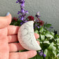 Stunning Howlite Moon Carving for Peaceful Sleep & Stress Relief - Decorative and Spiritual Accessory for Home, Ideal Gift for Moon Lovers