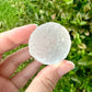 Selenite Moon with Craters, Healing Crystal Moon Decor, Unique Selenite Sculpture, Spiritual Gift for Crystal Lovers, Lunar Decor