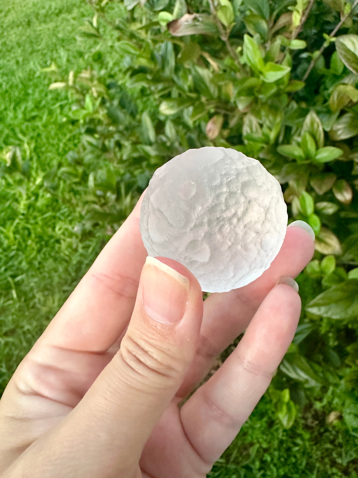 Selenite Moon with Craters, Healing Crystal Moon Decor, Unique Selenite Sculpture, Spiritual Gift for Crystal Lovers, Lunar Decor