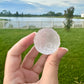 Selenite Moon with Craters, Healing Crystal Moon Decor, Unique Selenite Sculpture, Spiritual Gift for Crystal Lovers, Lunar Decor