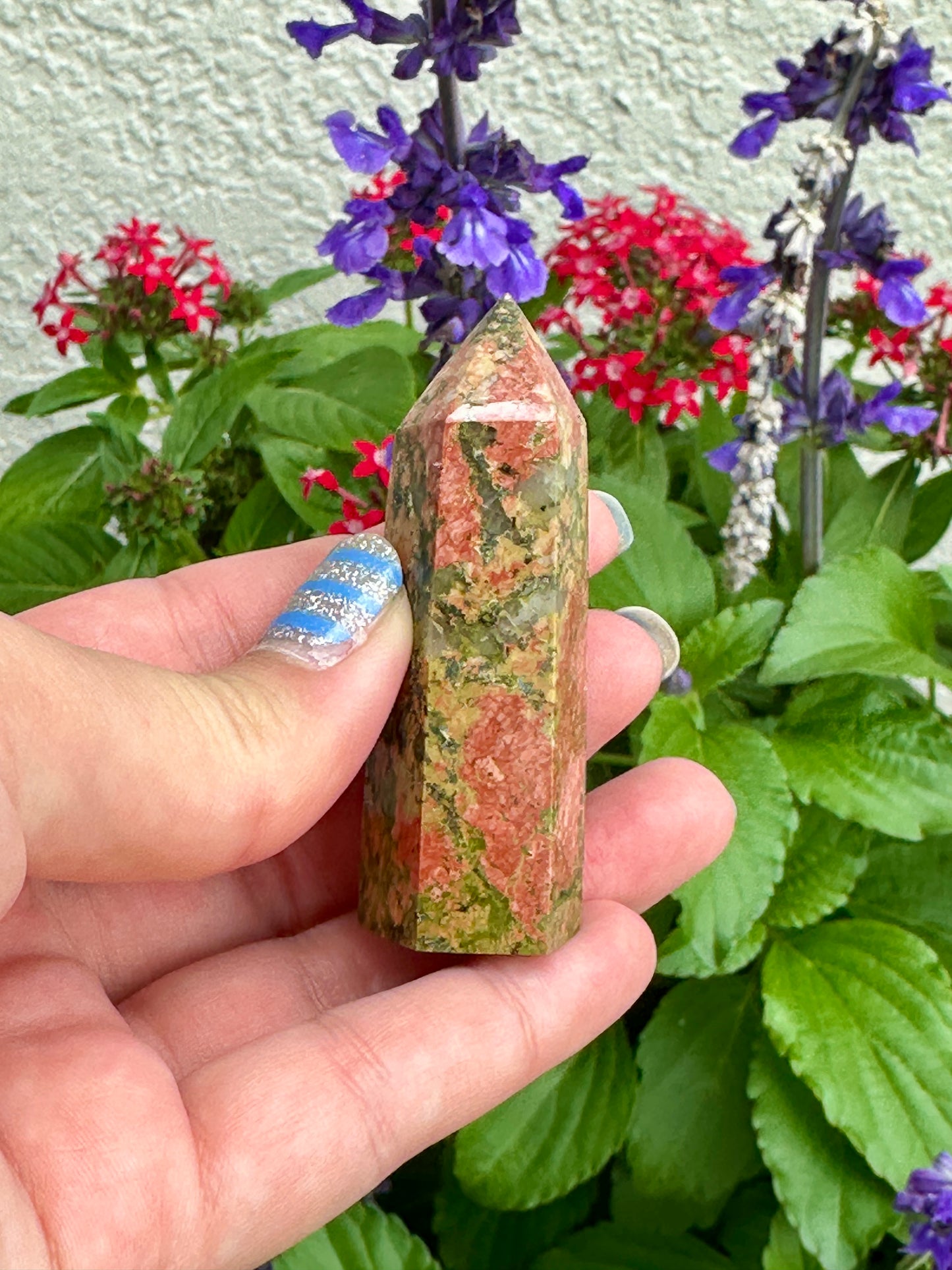 Captivating Unakite Tower - Harmonize Balance & Emotional Healing, A Gemstone Beacon of Growth and Heart Chakra Activation for Home and Spirit