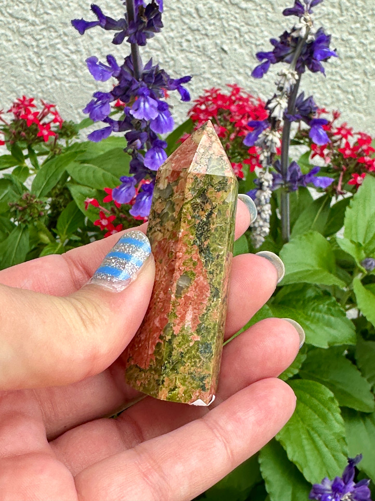 Captivating Unakite Tower - Harmonize Balance & Emotional Healing, A Gemstone Beacon of Growth and Heart Chakra Activation for Home and Spirit