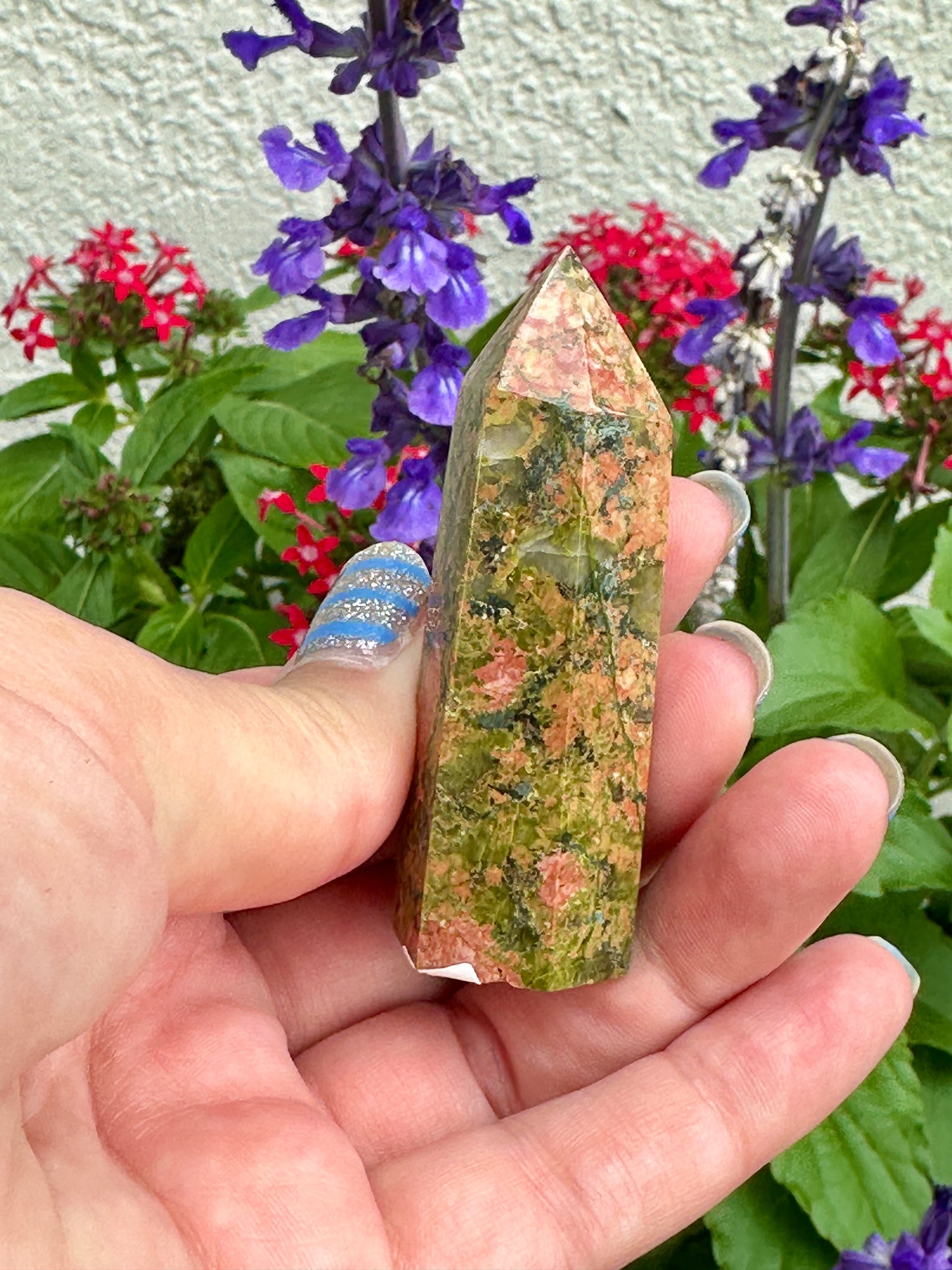 Captivating Unakite Tower - Harmonize Balance & Emotional Healing, A Gemstone Beacon of Growth and Heart Chakra Activation for Home and Spirit