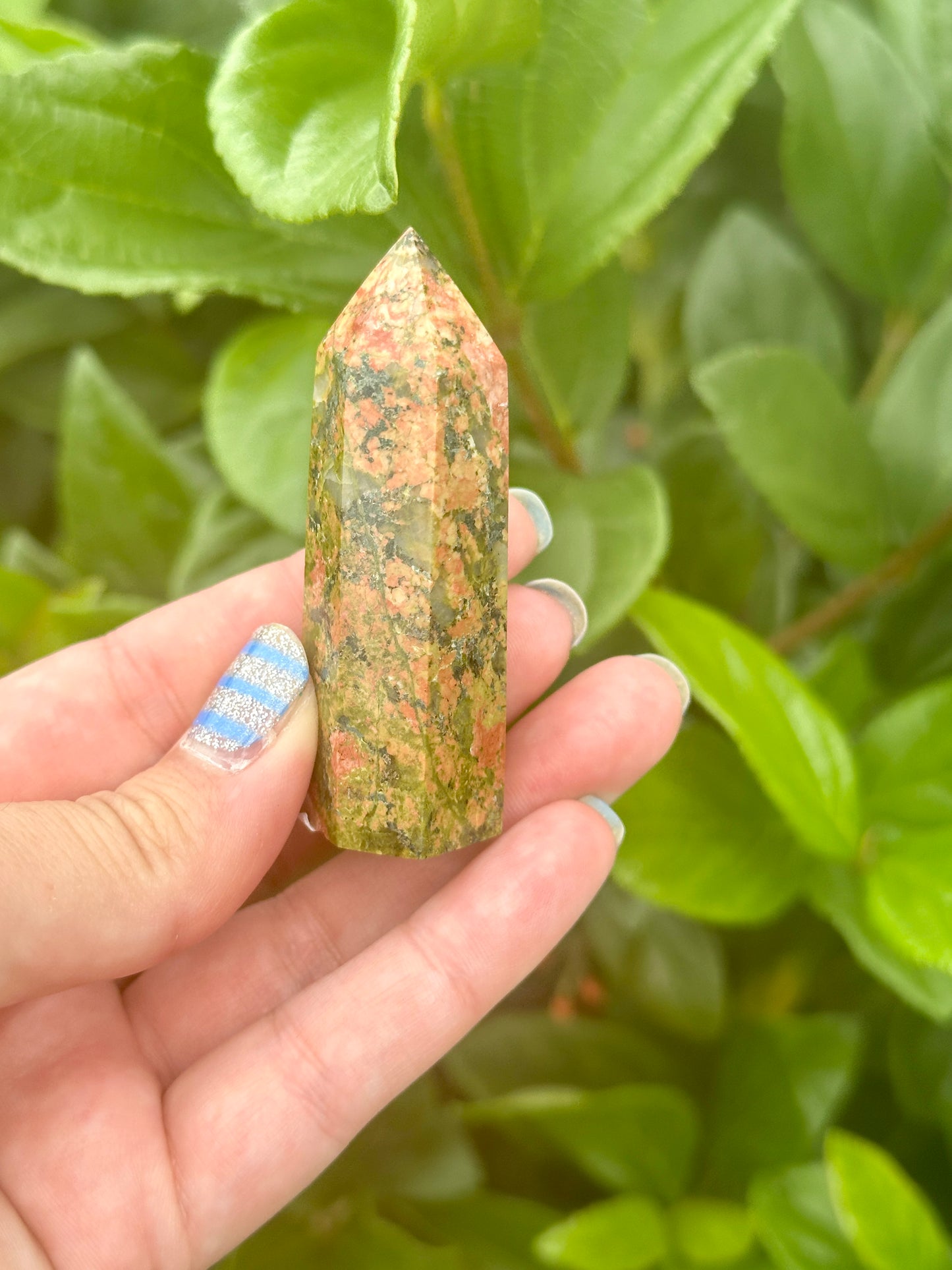 Captivating Unakite Tower - Harmonize Balance & Emotional Healing, A Gemstone Beacon of Growth and Heart Chakra Activation for Home and Spirit