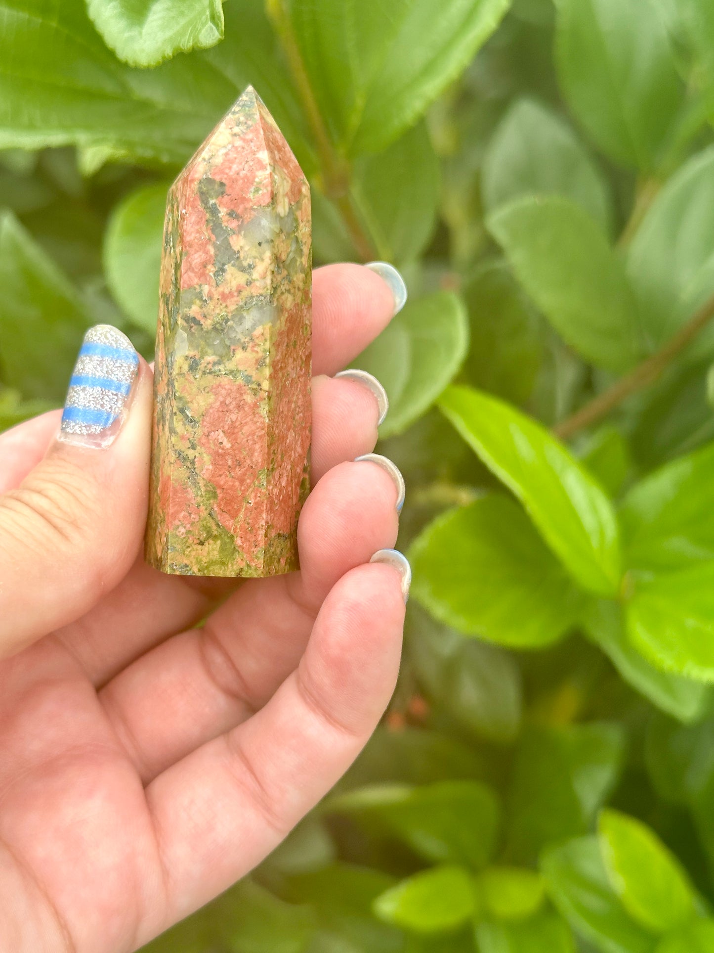 Captivating Unakite Tower - Harmonize Balance & Emotional Healing, A Gemstone Beacon of Growth and Heart Chakra Activation for Home and Spirit