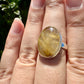 Gold Rutile Sterling Silver Ring Size 9.25: Exquisite Handcrafted Ring with Unique Golden Needle Inclusions, Ideal for Daily Wear or Special Occasions