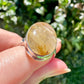 Gold Rutile Sterling Silver Ring Size 9.25: Exquisite Handcrafted Ring with Unique Golden Needle Inclusions, Ideal for Daily Wear or Special Occasions