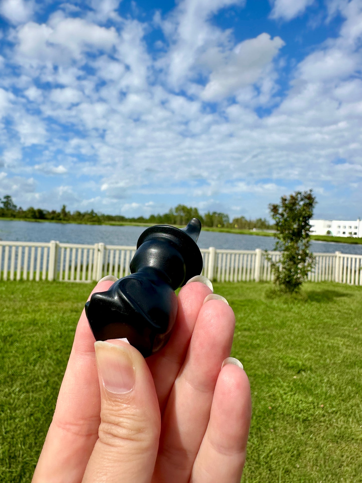 Black Obsidian Cat Witch Carving - Magical Feline Sculpture for Witchy Decor, Spiritual Protection, Altar, Gift for Cat Lovers