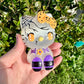 Halloween Hello Kitty - Selenite Cat Sculpture - Mystical Crystal Feline for Witchy Decor, Spiritual Protection, Altar Decoration, Gift for Cat Lovers