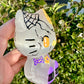 Halloween Hello Kitty - Selenite Cat Sculpture - Mystical Crystal Feline for Witchy Decor, Spiritual Protection, Altar Decoration, Gift for Cat Lovers