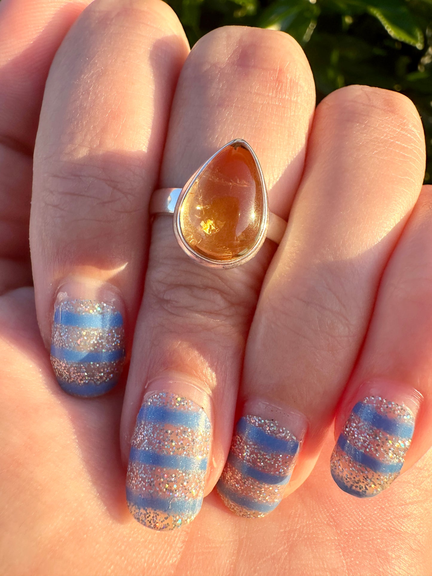Citrine Sterling Silver Ring Size 7.25 - Elegant Jewelry for Prosperity and Joy, Perfect for Enhancing Positive Energy and Personal Style