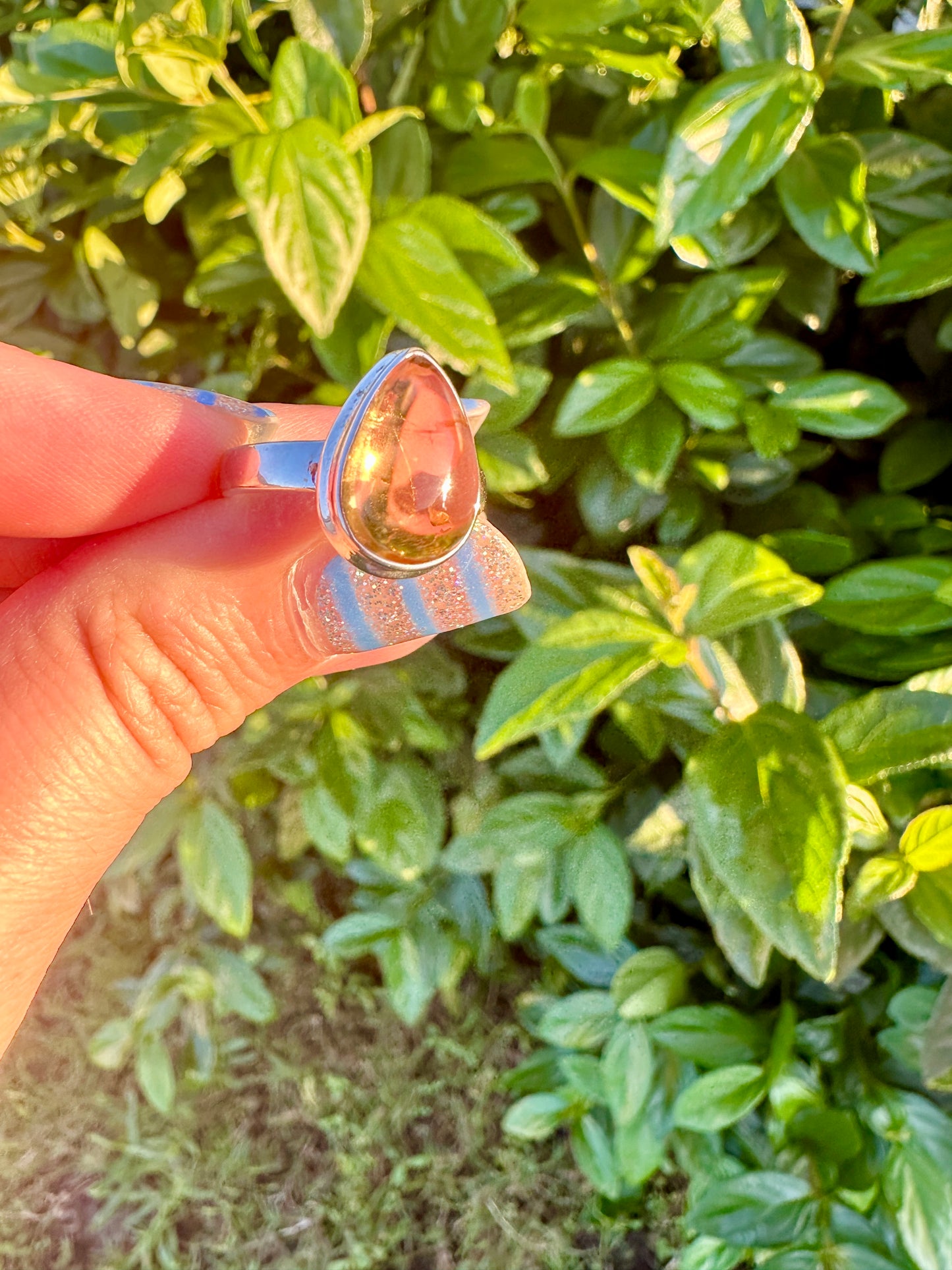 Citrine Sterling Silver Ring Size 7.25 - Elegant Jewelry for Prosperity and Joy, Perfect for Enhancing Positive Energy and Personal Style