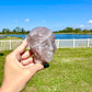 Lavender Fluorite Alien Head Sculpture, Unique Crystal Alien Carving, Fluorite Extraterrestrial Figurine, Healing Stone Alien Decor Gift