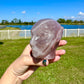 Lavender Fluorite Alien Head Sculpture, Unique Crystal Alien Carving, Fluorite Extraterrestrial Figurine, Healing Stone Alien Decor Gift