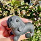 Black Obsidian Dachshund Dog Figurine, Unique Gemstone Dog Statue, Healing Crystal Doxie Sculpture, Perfect Pet Lover Gift