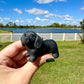 Black Obsidian Dachshund Dog Figurine, Unique Gemstone Dog Statue, Healing Crystal Doxie Sculpture, Perfect Pet Lover Gift