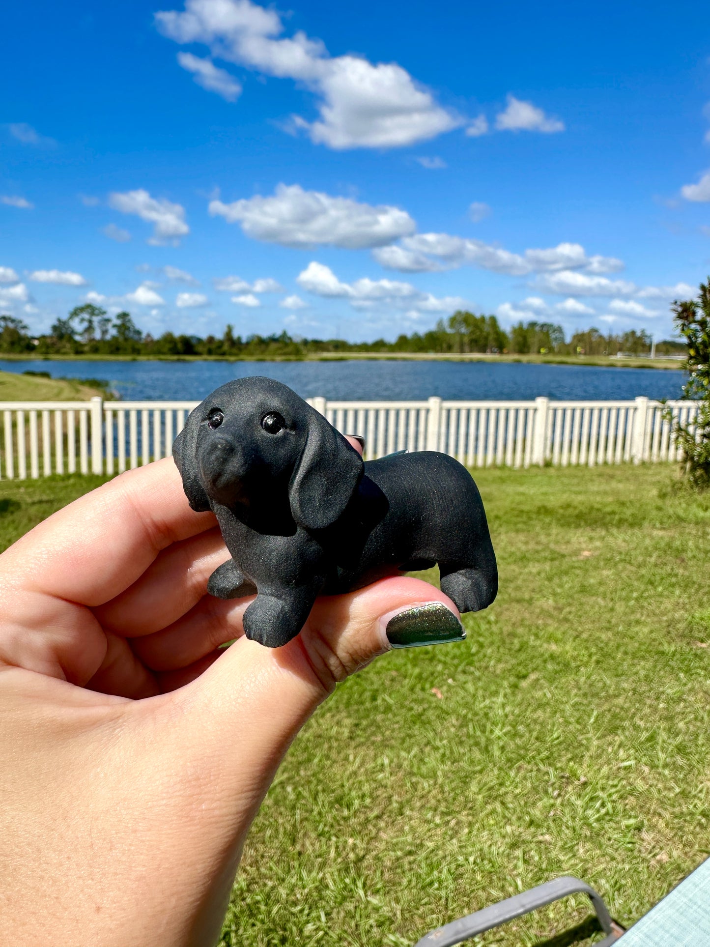 Black Obsidian Dachshund Dog Figurine, Unique Gemstone Dog Statue, Healing Crystal Doxie Sculpture, Perfect Pet Lover Gift