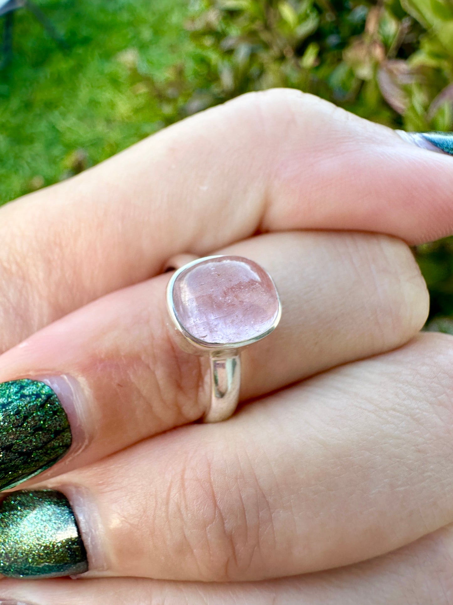 Sterling Silver Morganite Ring Size 6, Elegant Morganite Engagement Ring, Delicate Pink Gemstone Ring, Perfect Anniversary Gift