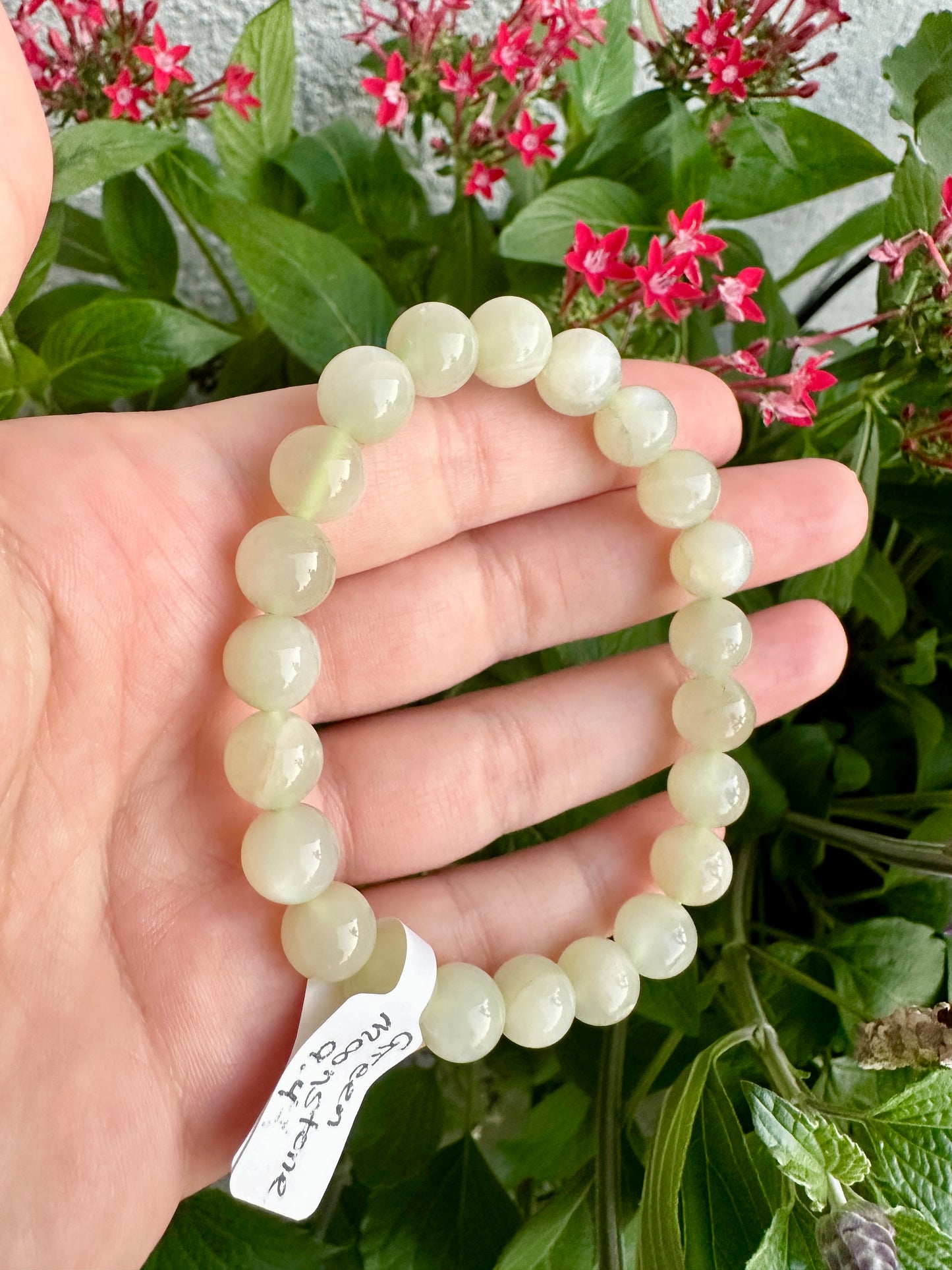 Green Moonstone Beaded Bracelet - Radiate Serenity and Feminine Energy, Perfect for Enhancing Intuition and Emotional Balance, Ideal for Daily Wear