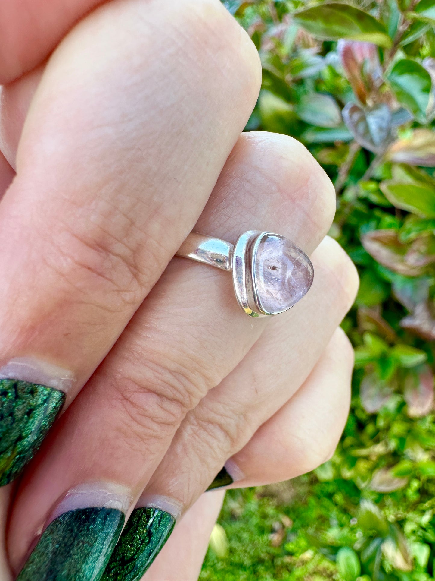 Sterling Silver Morganite Ring Size 7.25, Elegant Morganite Engagement Ring, Delicate Pink Gemstone Ring, Perfect Anniversary Gift