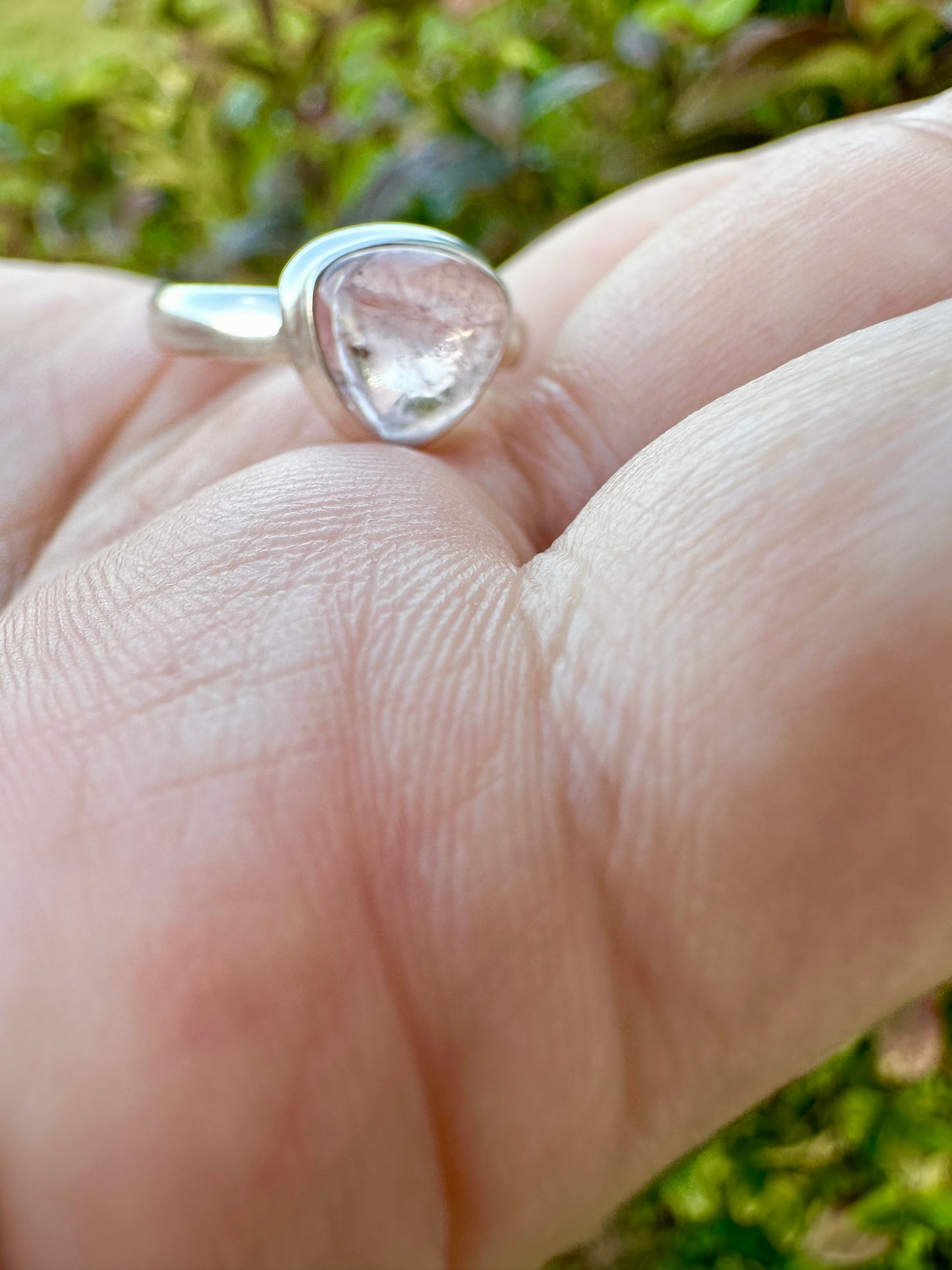 Sterling Silver Morganite Ring Size 7.25, Elegant Morganite Engagement Ring, Delicate Pink Gemstone Ring, Perfect Anniversary Gift