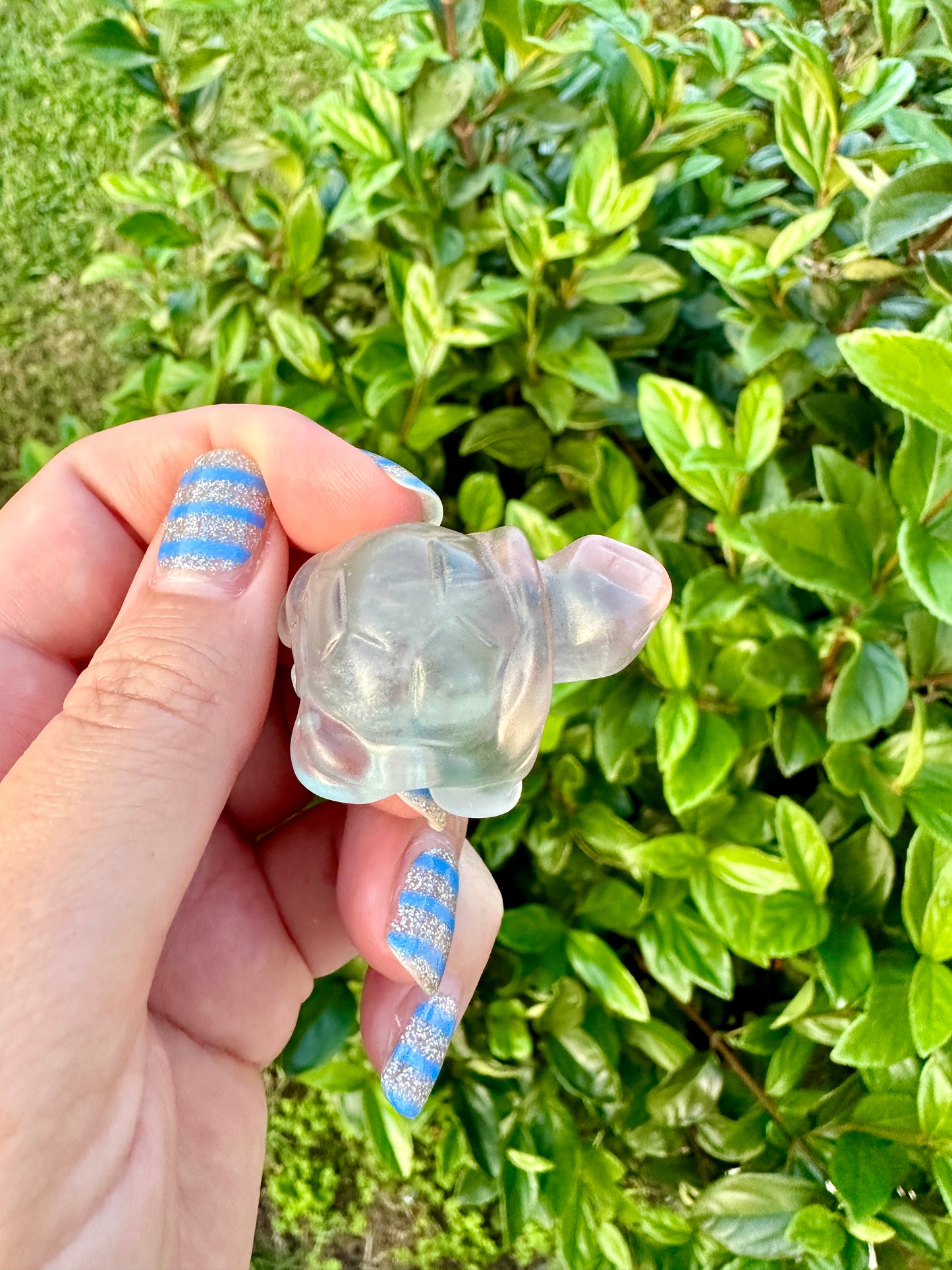 Fluorite Turtle Carving - Handcrafted Gemstone Sculpture for Healing & Protection, Unique Crystal Turtle Decor, Serene Energy Companion