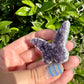 Uruguayan Amethyst Druzy Butterfly - Captivating Gemstone Art for Tranquility and Spiritual Awakening, Perfect for Collectors and Home Decor