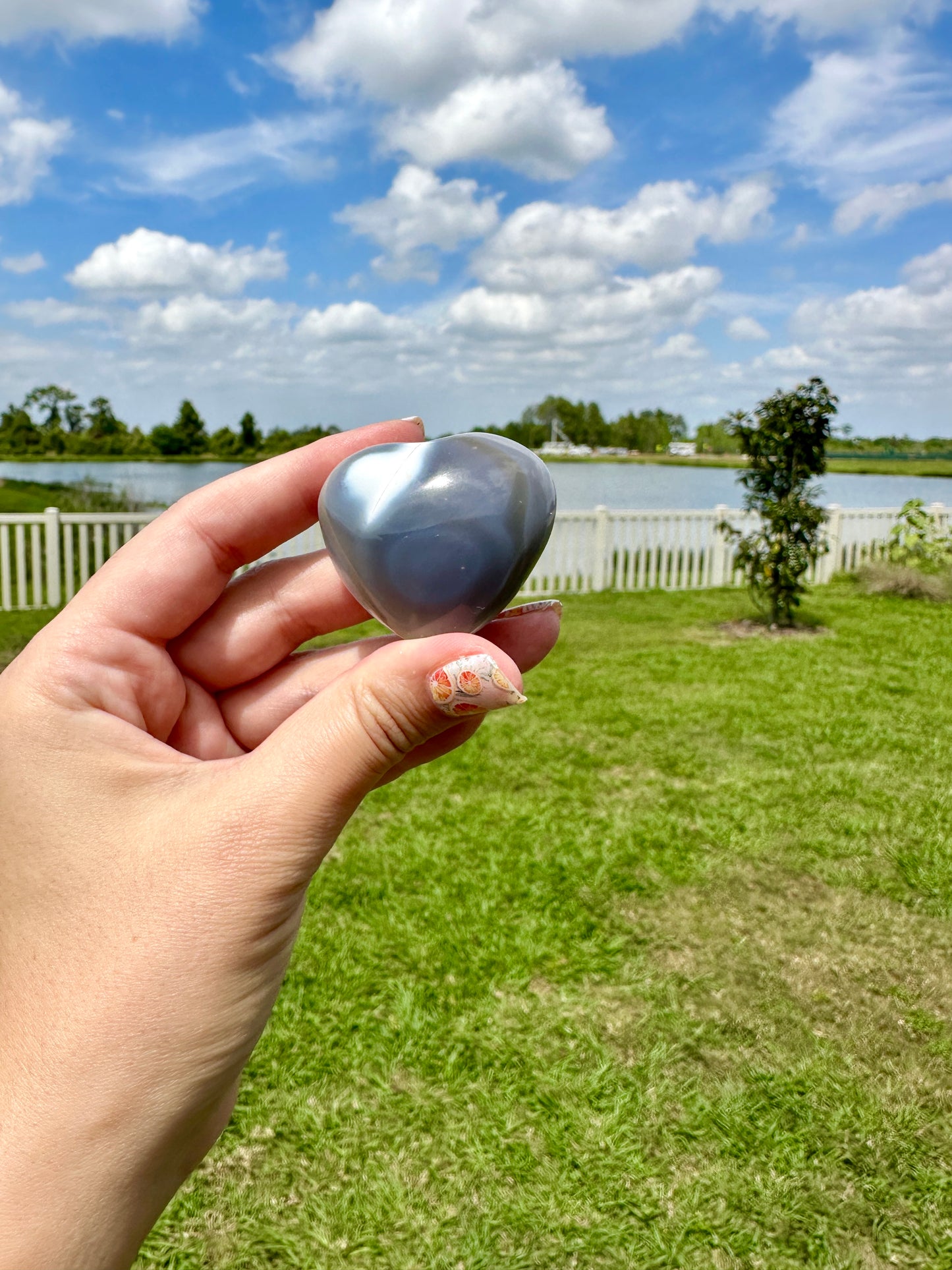 Orca Agate Heart - Dive into Emotional Healing and Oceanic Serenity, Perfect for Love and Calmness, Ideal for Meditation and Romantic Decor