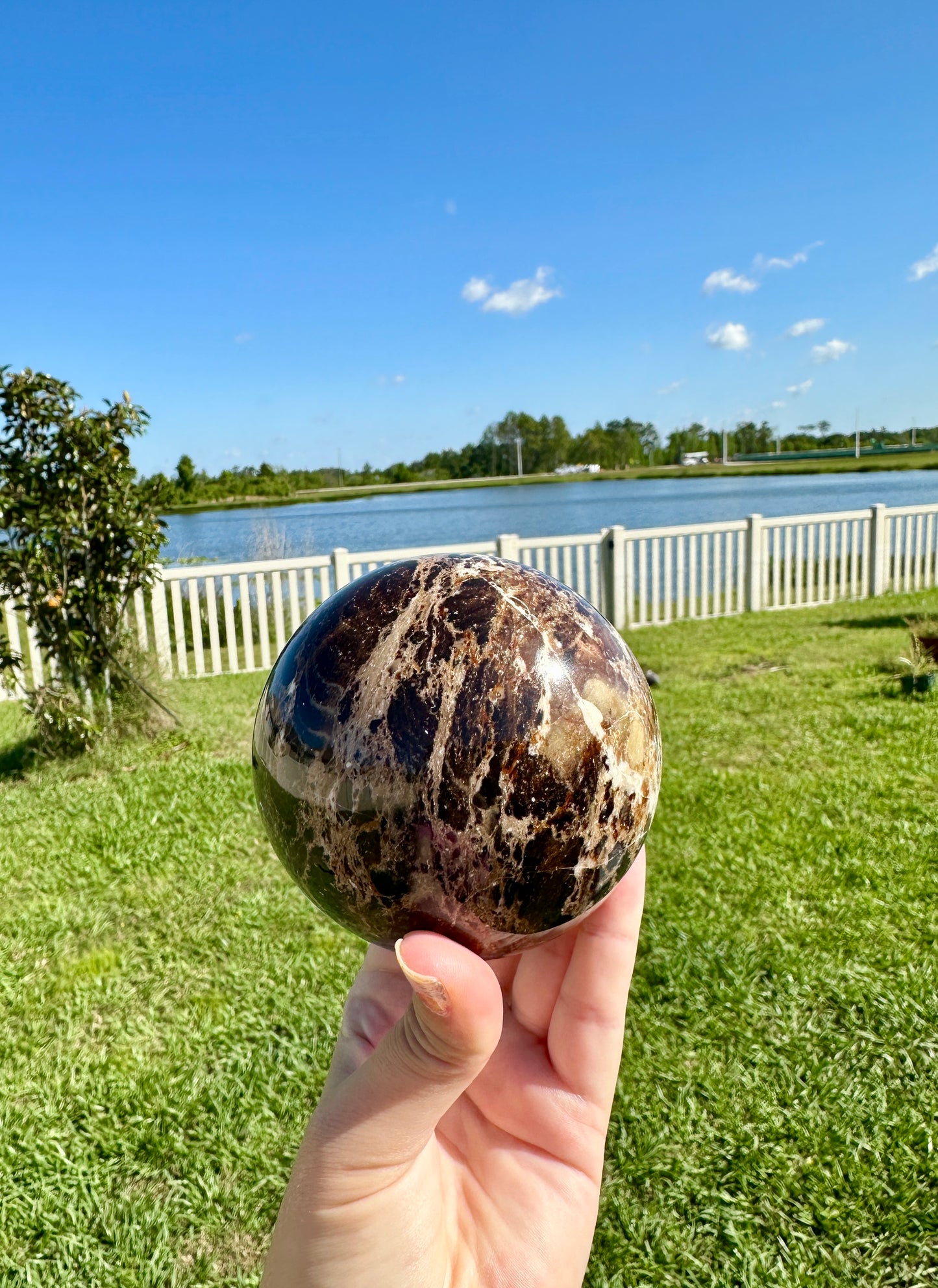 Stunning Black Opal Sphere: Captivating Home Decor, Unique Gemstone Ball, Perfect for Collection or Gifting, Mystical Energy Crystal