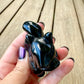 Black Obsidian Squirrel Figurine, Healing Crystal Squirrel Statue, Unique Gemstone Animal Sculpture, Perfect Gift for Nature Lovers