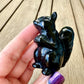 Black Obsidian Squirrel Figurine, Healing Crystal Squirrel Statue, Unique Gemstone Animal Sculpture, Perfect Gift for Nature Lovers