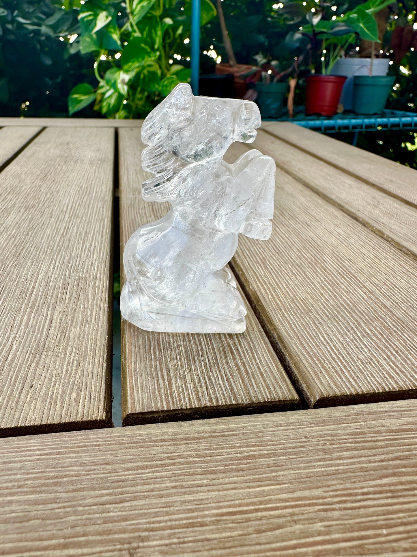 Clear Quartz Horse Carving, Crystal Horse Figurine, Healing Quartz Animal Sculpture, Unique Gemstone Decor for Horse Lovers