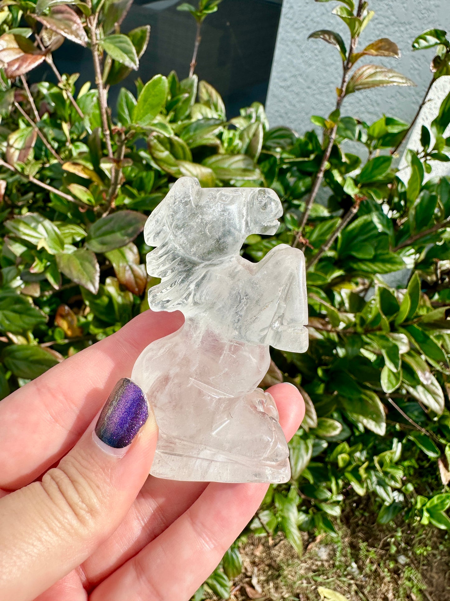 Clear Quartz Horse Carving, Crystal Horse Figurine, Healing Quartz Animal Sculpture, Unique Gemstone Decor for Horse Lovers