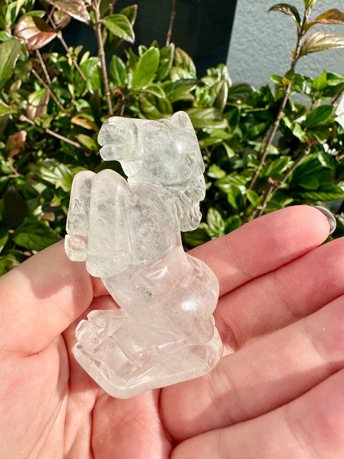 Clear Quartz Horse Carving, Crystal Horse Figurine, Healing Quartz Animal Sculpture, Unique Gemstone Decor for Horse Lovers