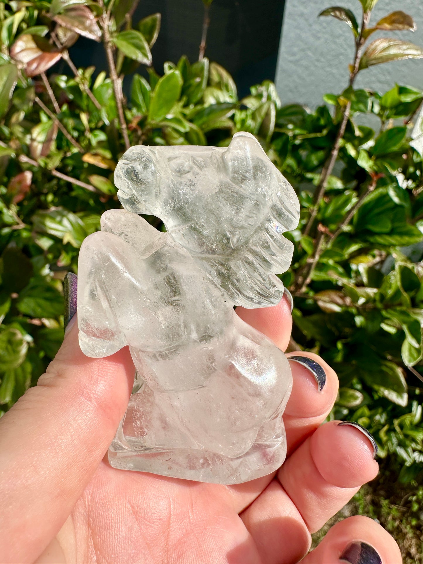 Clear Quartz Horse Carving, Crystal Horse Figurine, Healing Quartz Animal Sculpture, Unique Gemstone Decor for Horse Lovers