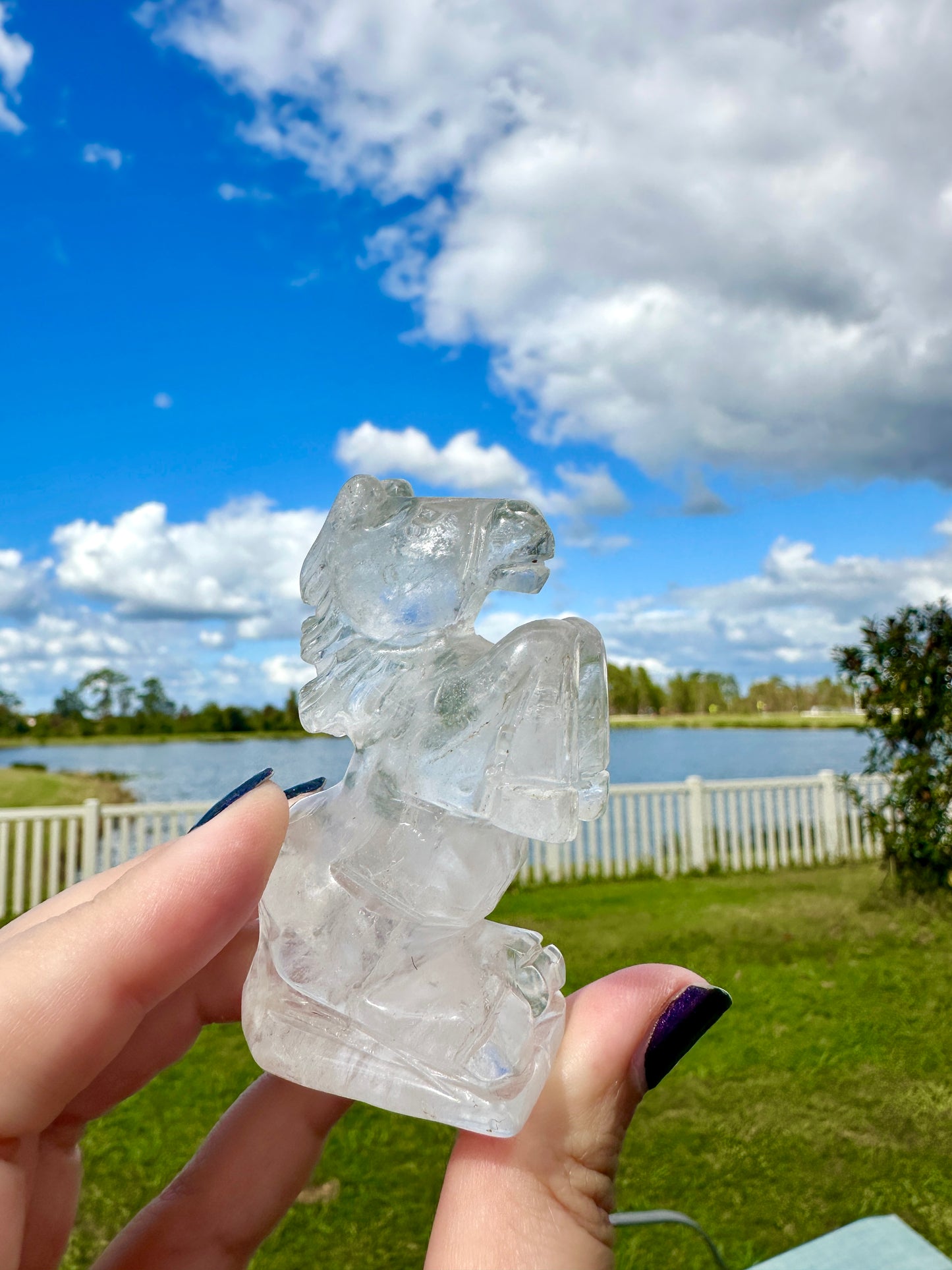 Clear Quartz Horse Carving, Crystal Horse Figurine, Healing Quartz Animal Sculpture, Unique Gemstone Decor for Horse Lovers