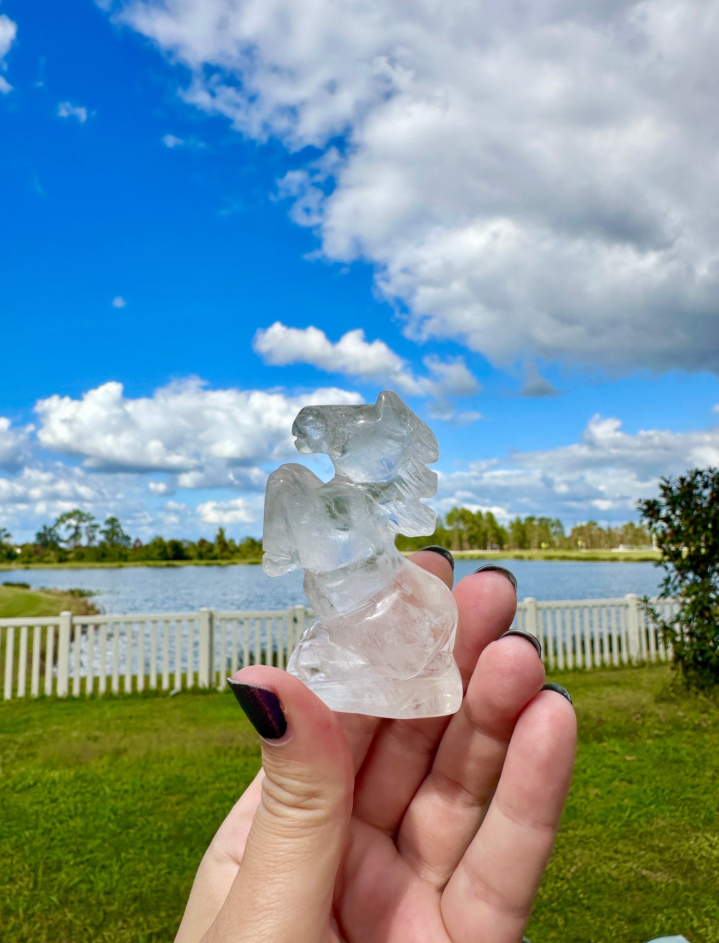 Clear Quartz Horse Carving, Crystal Horse Figurine, Healing Quartz Animal Sculpture, Unique Gemstone Decor for Horse Lovers