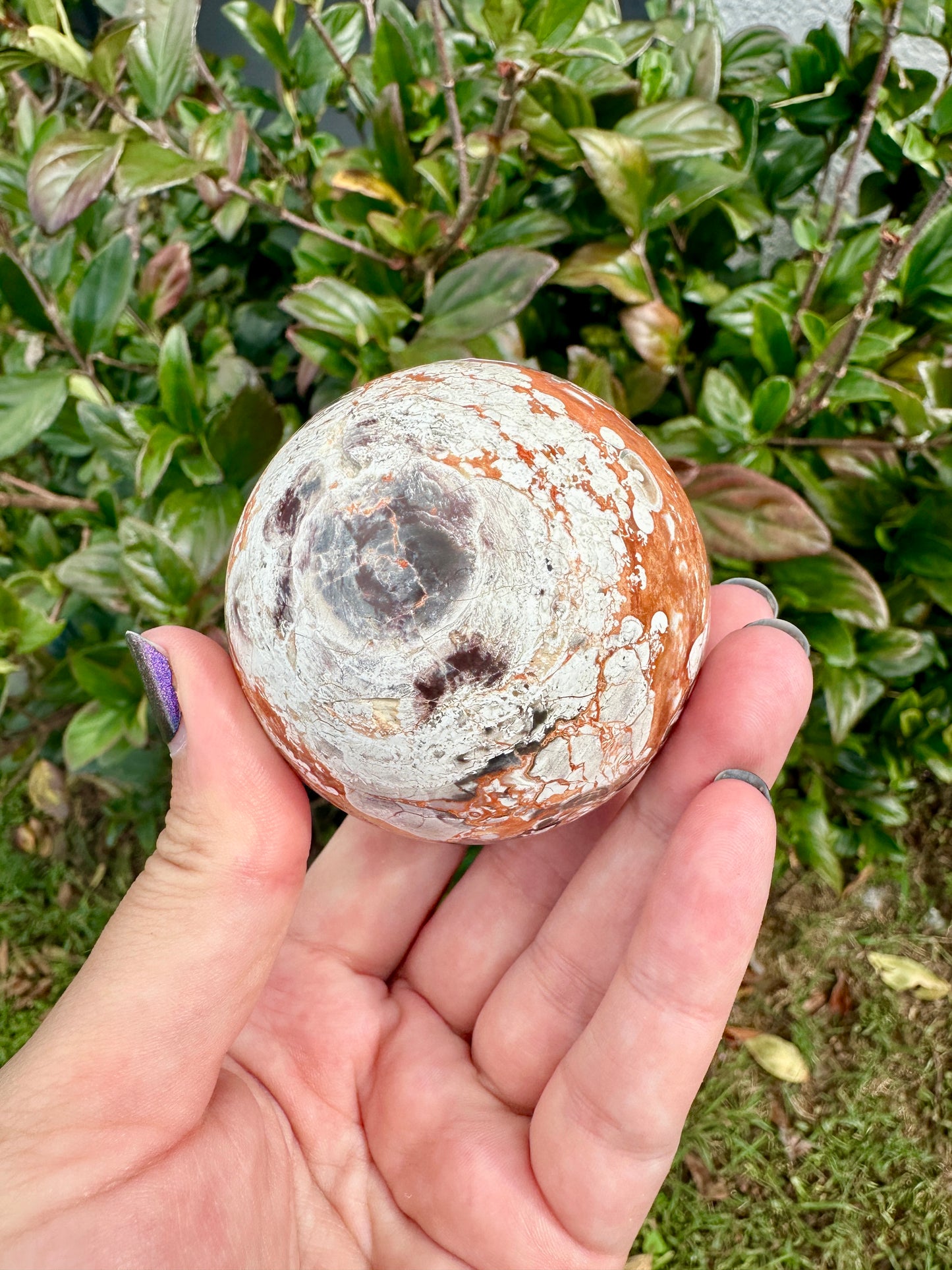 Money Agate Sphere 63mm, Polished Green Agate Crystal Ball, Wealth-Attracting Stone, Unique Gemstone Sphere for Abundance & Feng Shui Decor