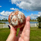 Money Agate Sphere 63mm, Polished Green Agate Crystal Ball, Wealth-Attracting Stone, Unique Gemstone Sphere for Abundance & Feng Shui Decor