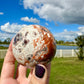 Money Agate Sphere 63mm, Polished Green Agate Crystal Ball, Wealth-Attracting Stone, Unique Gemstone Sphere for Abundance & Feng Shui Decor