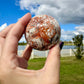 Money Agate Sphere 63mm, Polished Green Agate Crystal Ball, Wealth-Attracting Stone, Unique Gemstone Sphere for Abundance & Feng Shui Decor