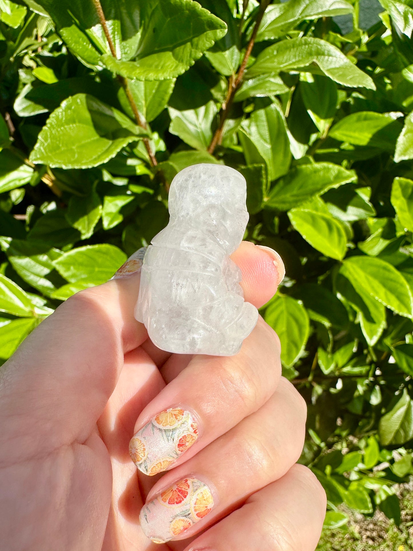 Clear Quartz Laughing Buddha Statue for Positive Energy & Happiness - Perfect Feng Shui Decor for Home and Office