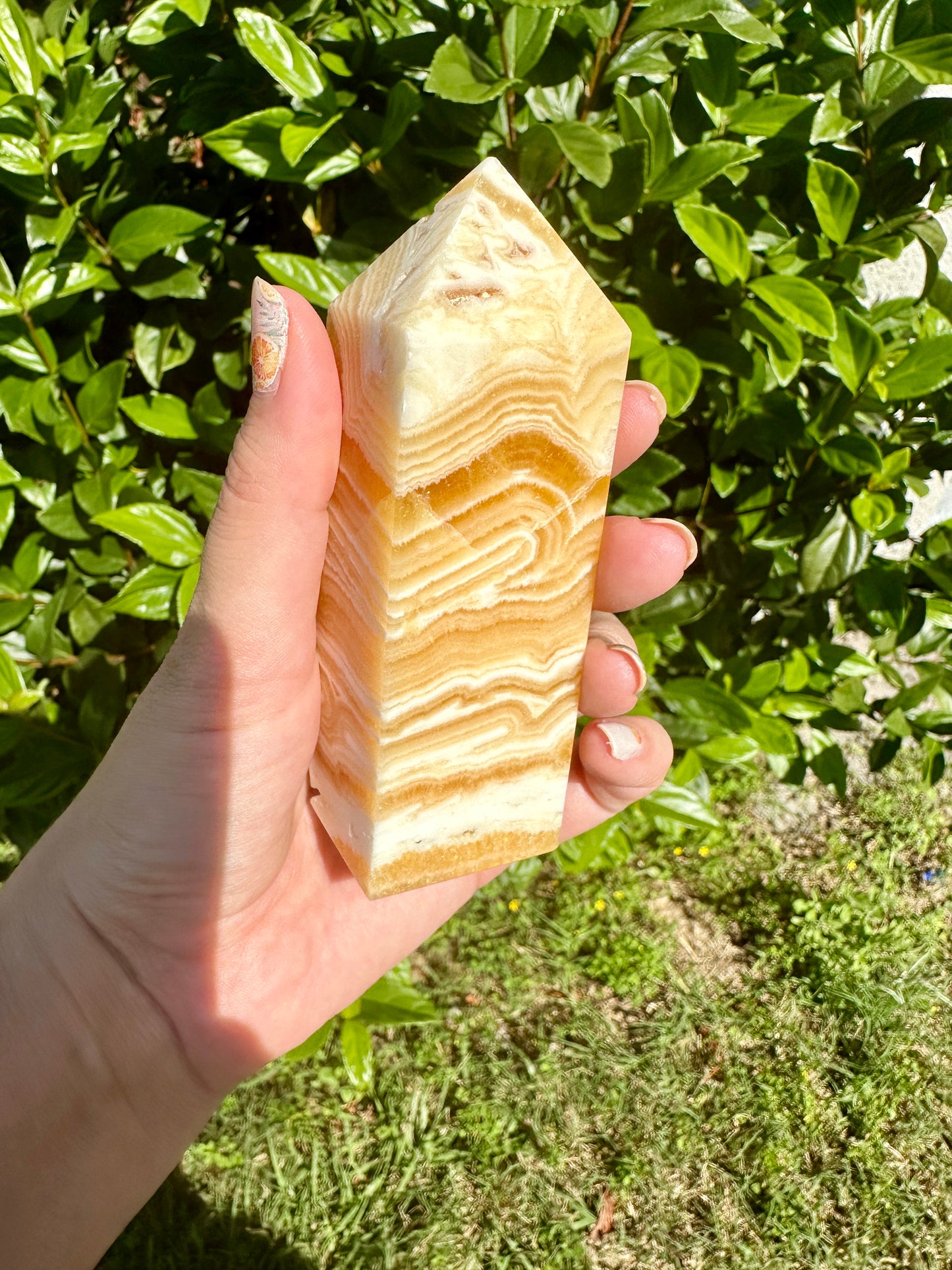 Orange Calcite Tower for Energy Boost & Creativity - Enhance Your Space with Vibrant Healing Crystal Decor