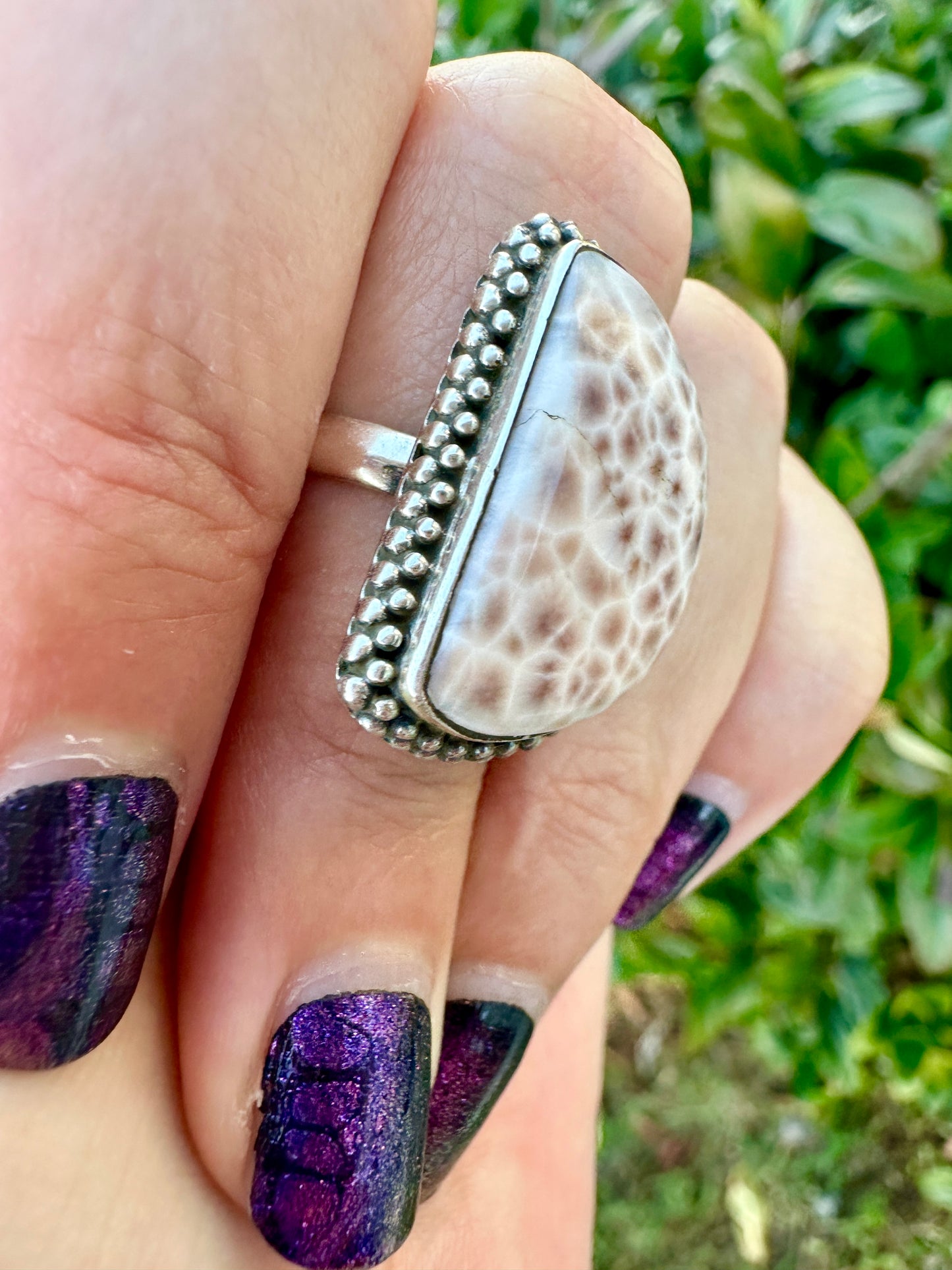 Sterling Silver Natrolite Ring Size 8.25, Unique Gemstone Ring, Rare Crystal Jewelry, Elegant Handmade Statement Ring, Gift for Her