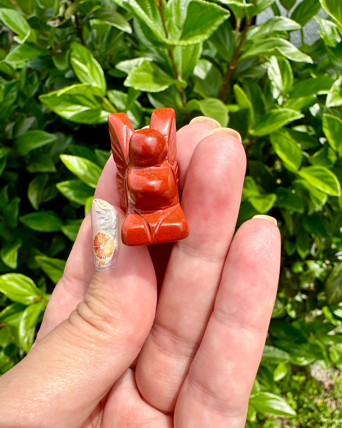 Red Jasper Fairy Carving - Unique Handcrafted Gemstone Fairy, Spiritual Decor and Healing Crystal for Home